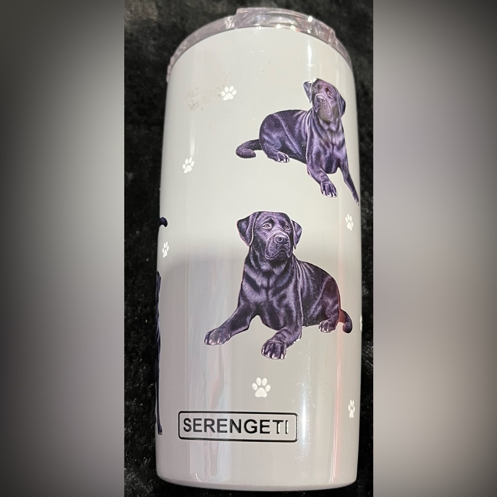 Serengeti Stylish Gray Dog Print tumbler